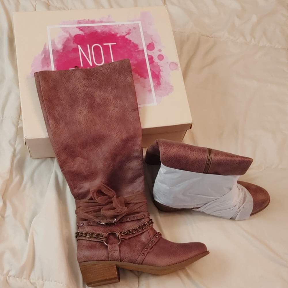Not Rated Taupe Tall Boots, Size 9, NET